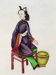 Eine chinesische Frau macht eine Spule, Qianlong-Periode (1736-96)